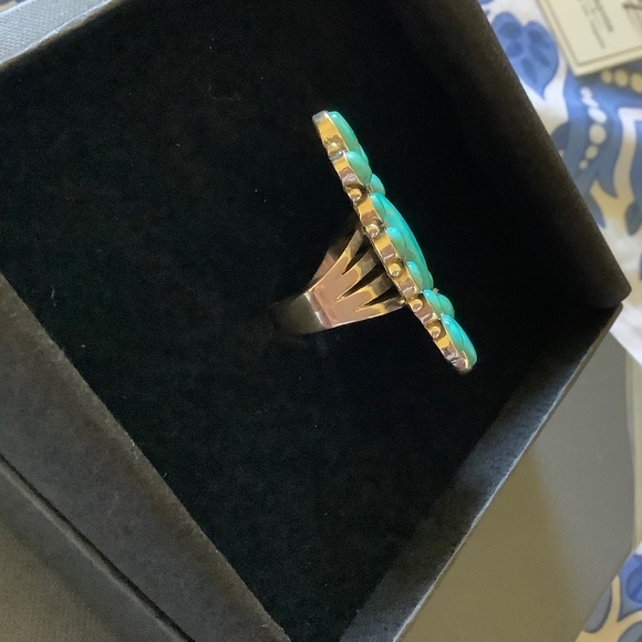 Sterling Silver Genuine Gemstone Blue Mojave Turquoise Ring Size-8 - Picture 7 of 14